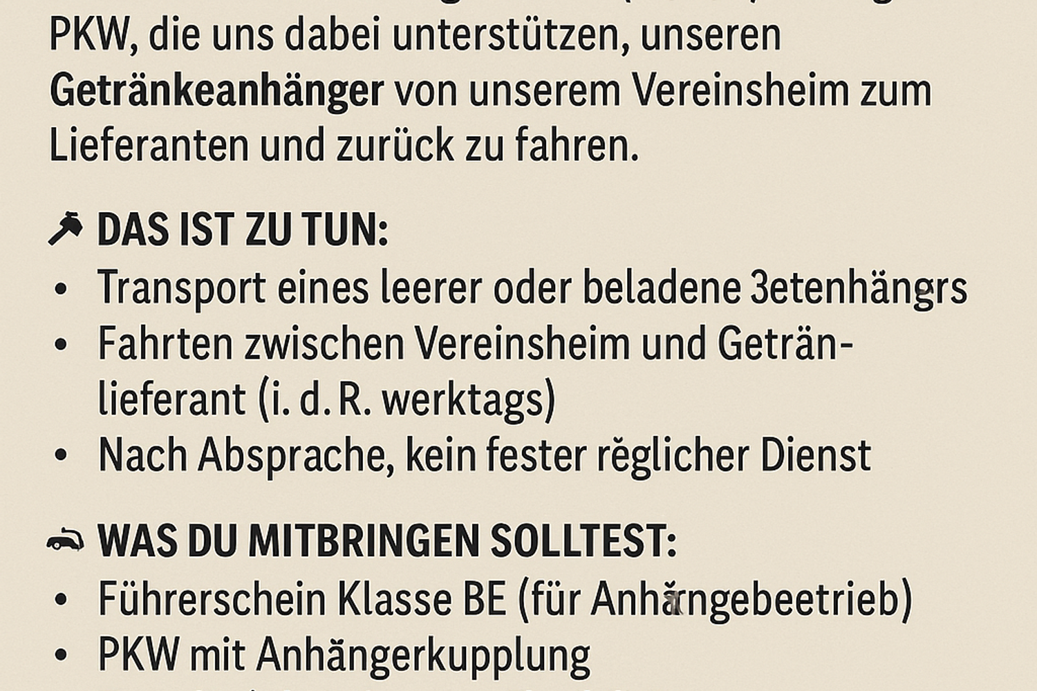 Fahrer gesucht