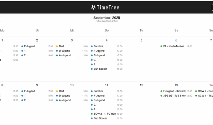Neuer Platzkalender jetzt online