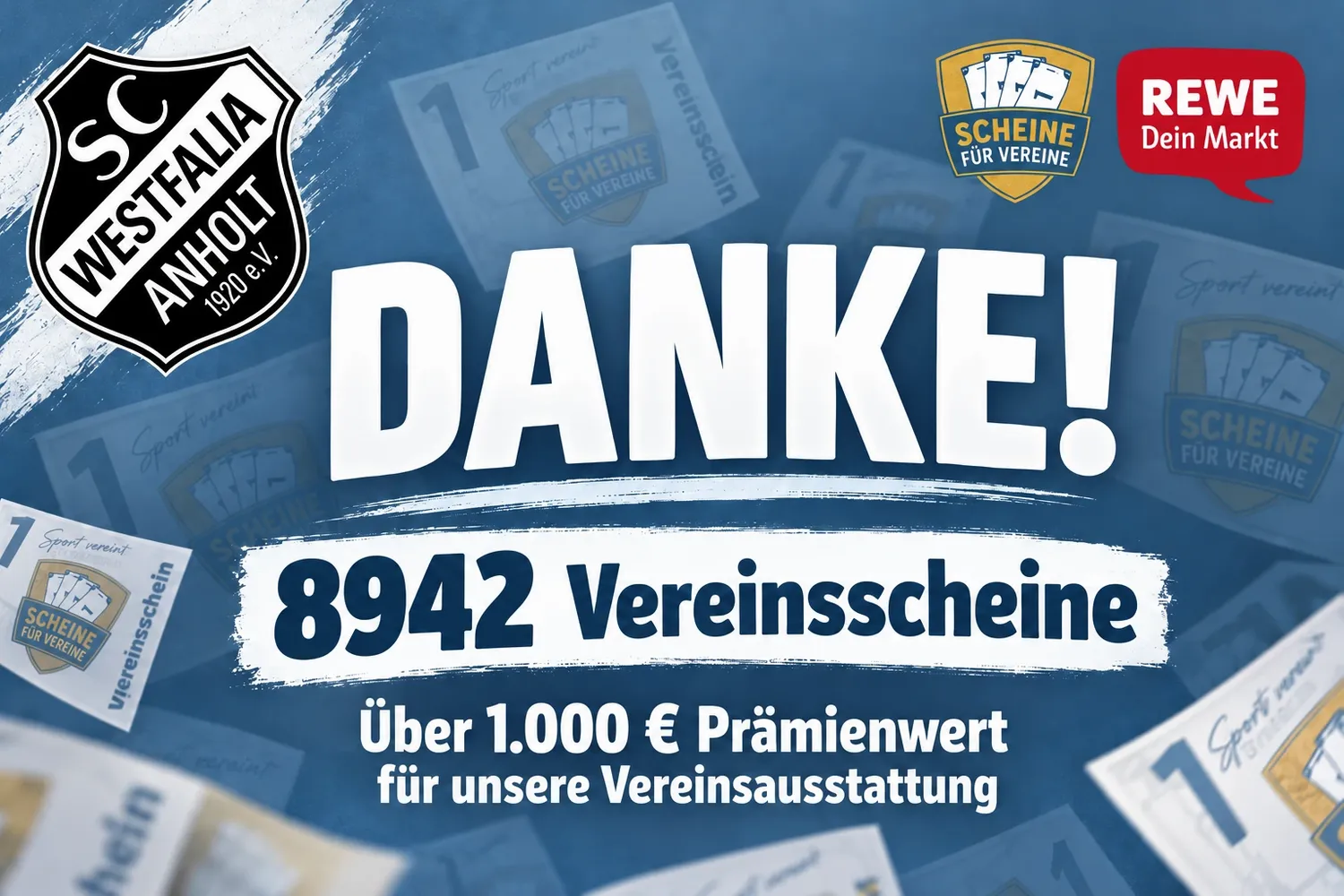 Vielen Dank - fast 9.000 Vereinsscheine gesammelt