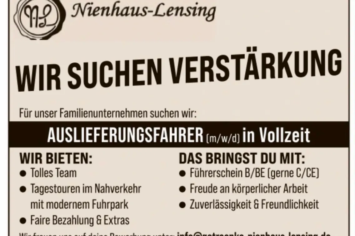 Foto zum Newsartikel Unser Getränkepartner sucht Verstärkung